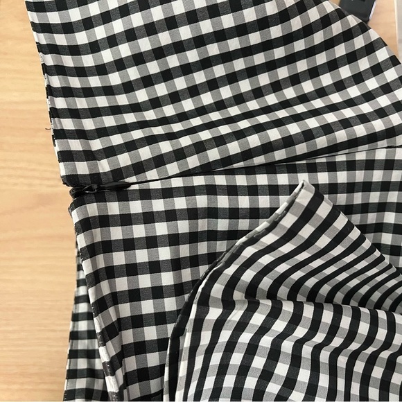 MARC by MARC JACOBS sz 6 GINGHAM BLACK White Giant BOW MINI SKIRT - Picture 3 of 10